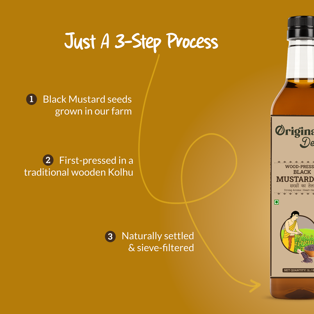 Wood-pressed Black Mustard Oil