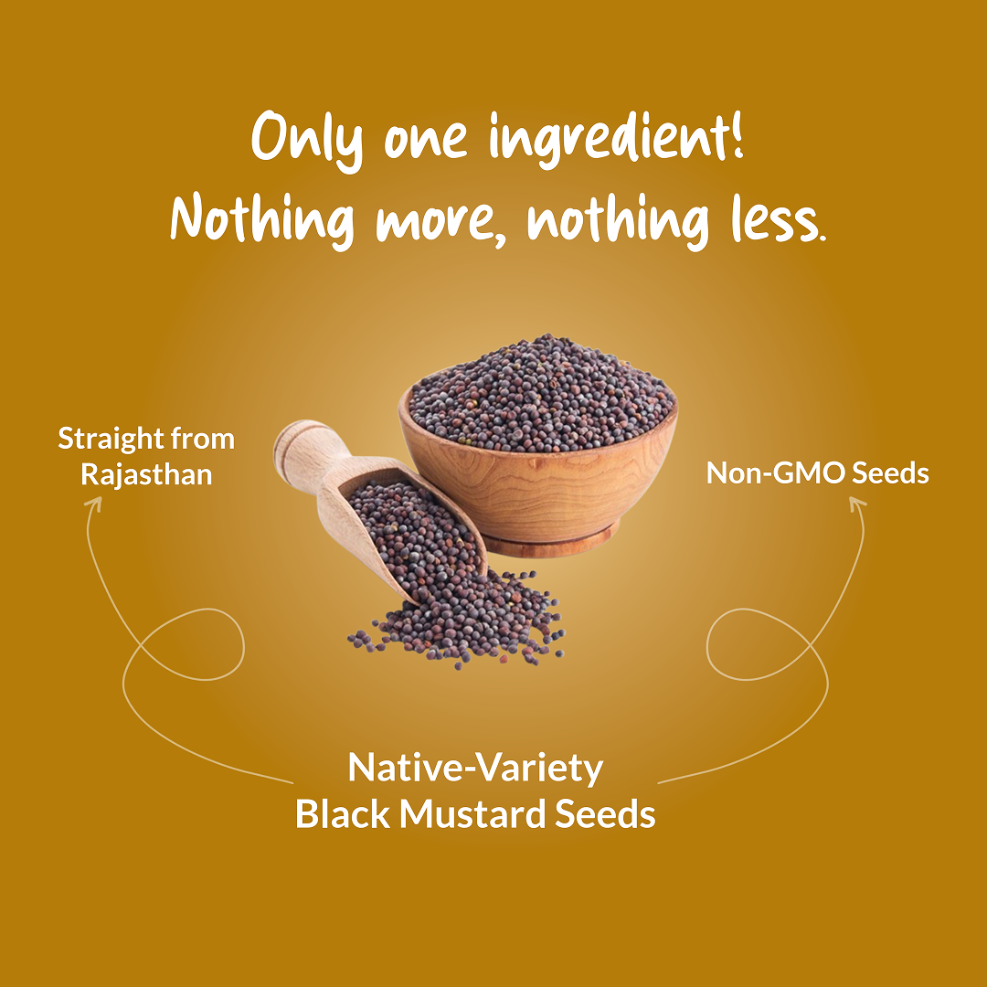 Wood-pressed Black Mustard Oil