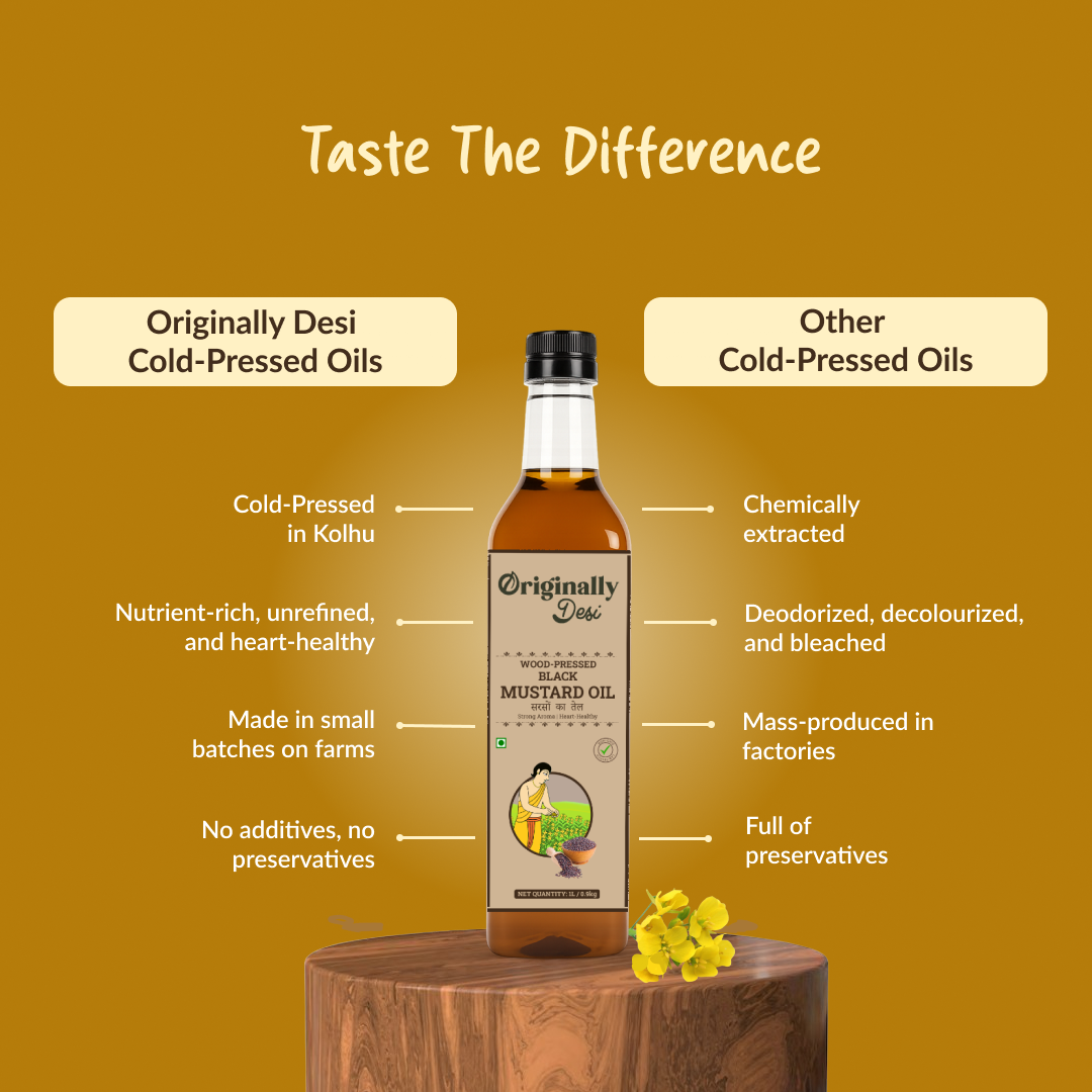 Wood-pressed Black Mustard Oil