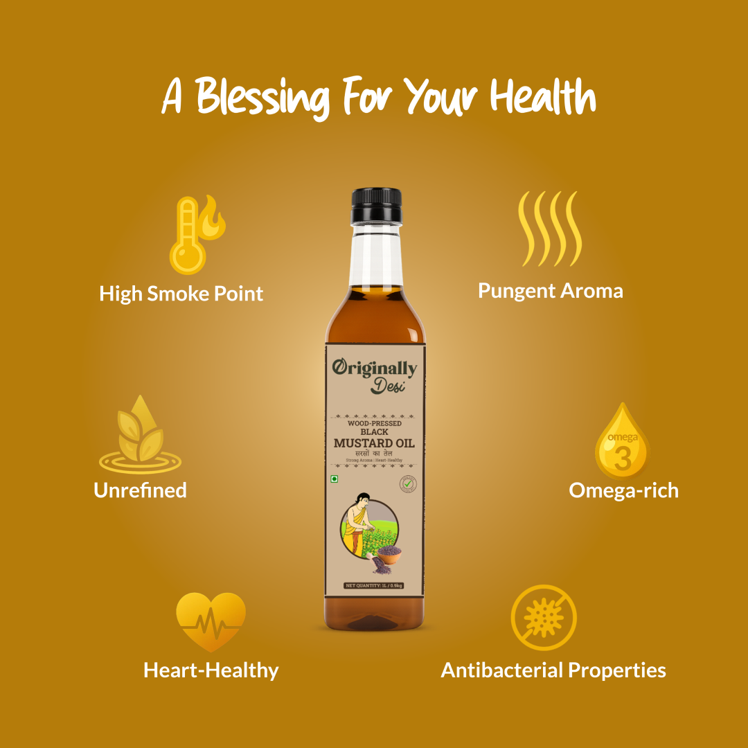 Wood-pressed Black Mustard Oil