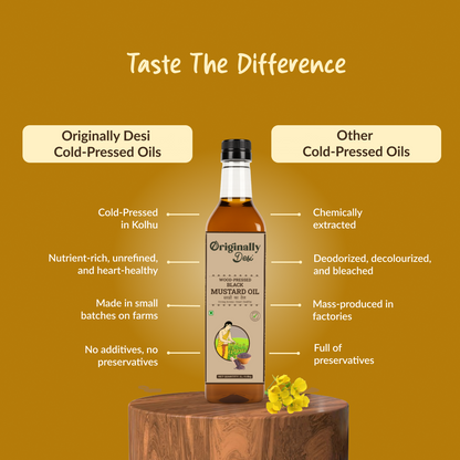 Wood-pressed Black Mustard Oil