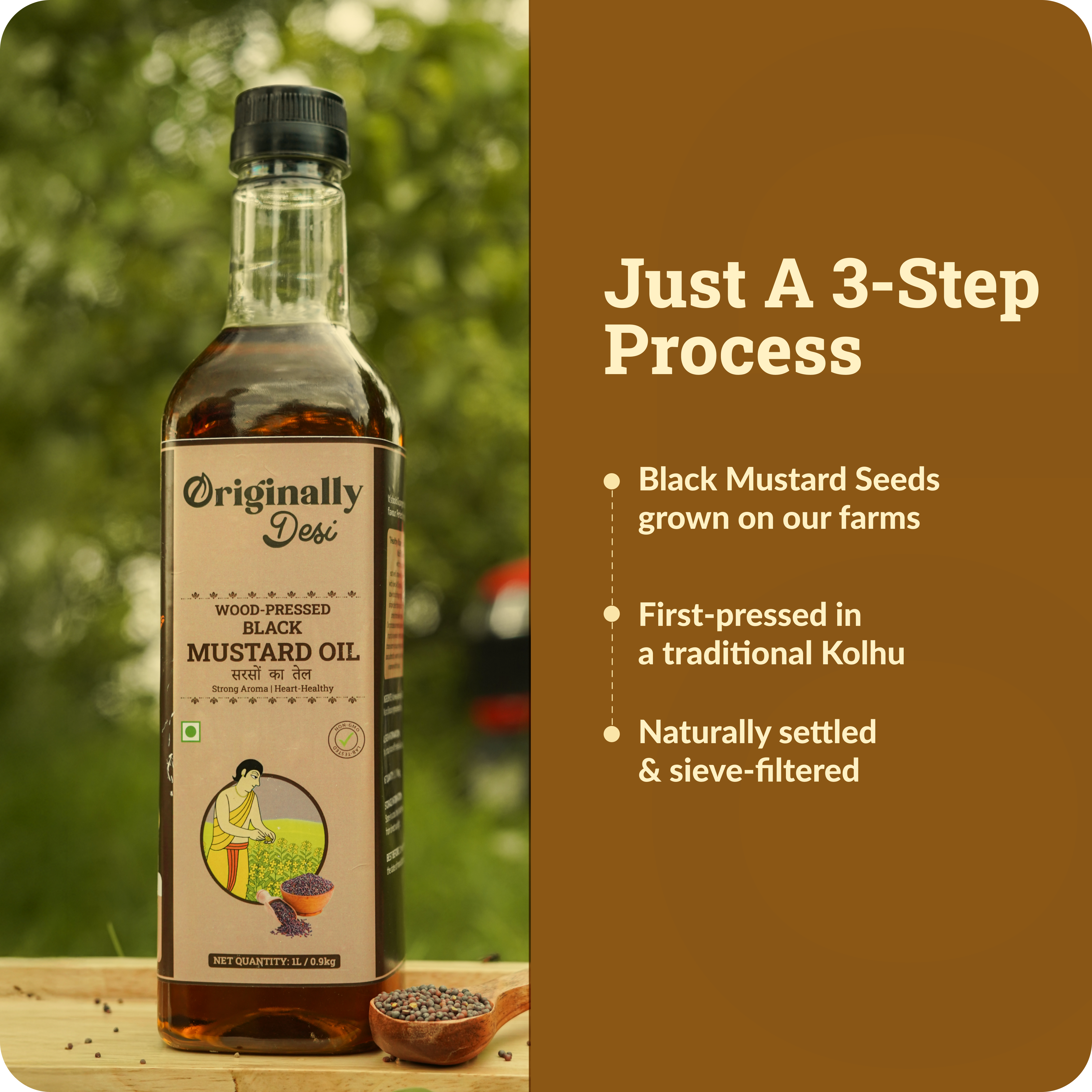 Wood-Pressed Black Mustard Oil