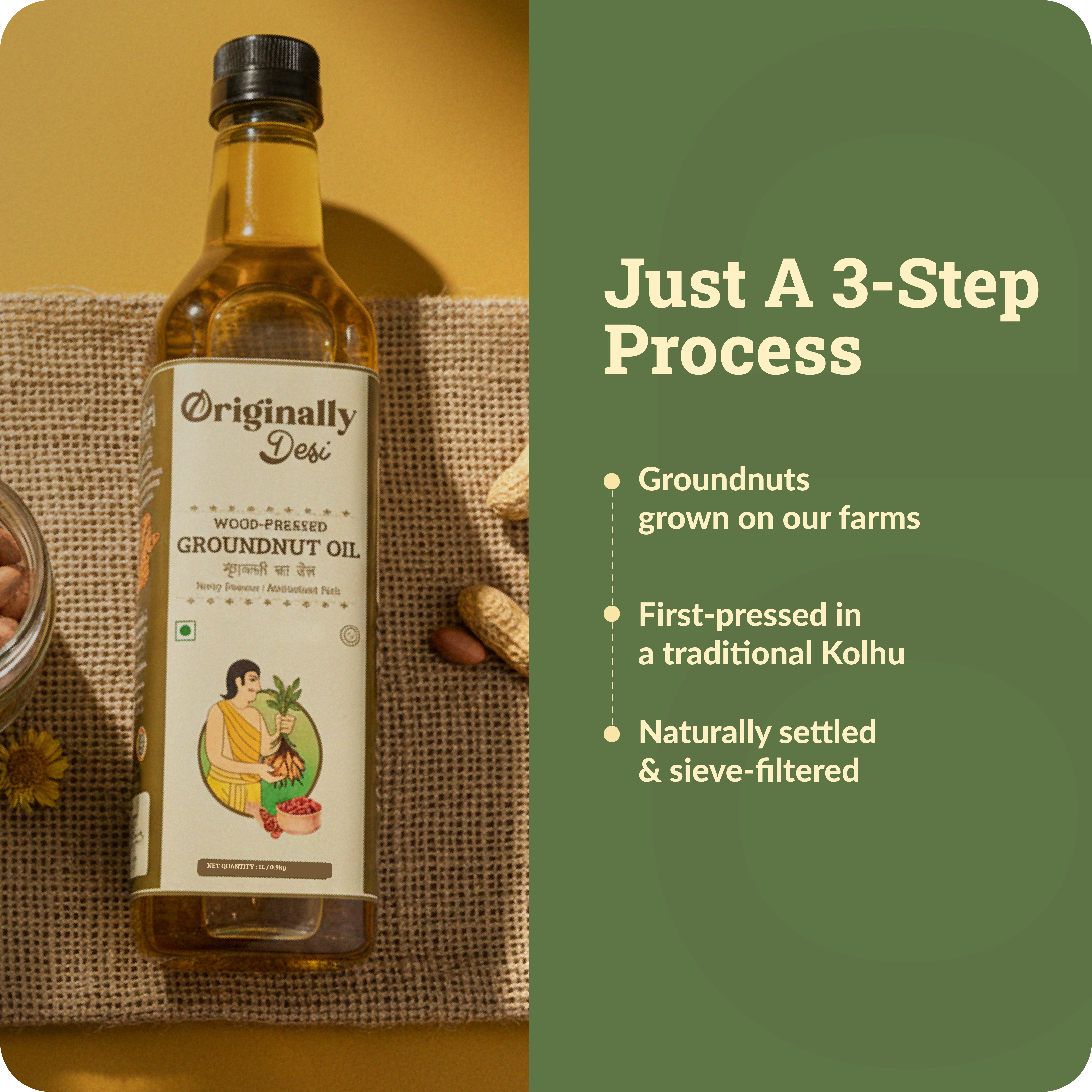 Wood-Pressed Groundnut Oil