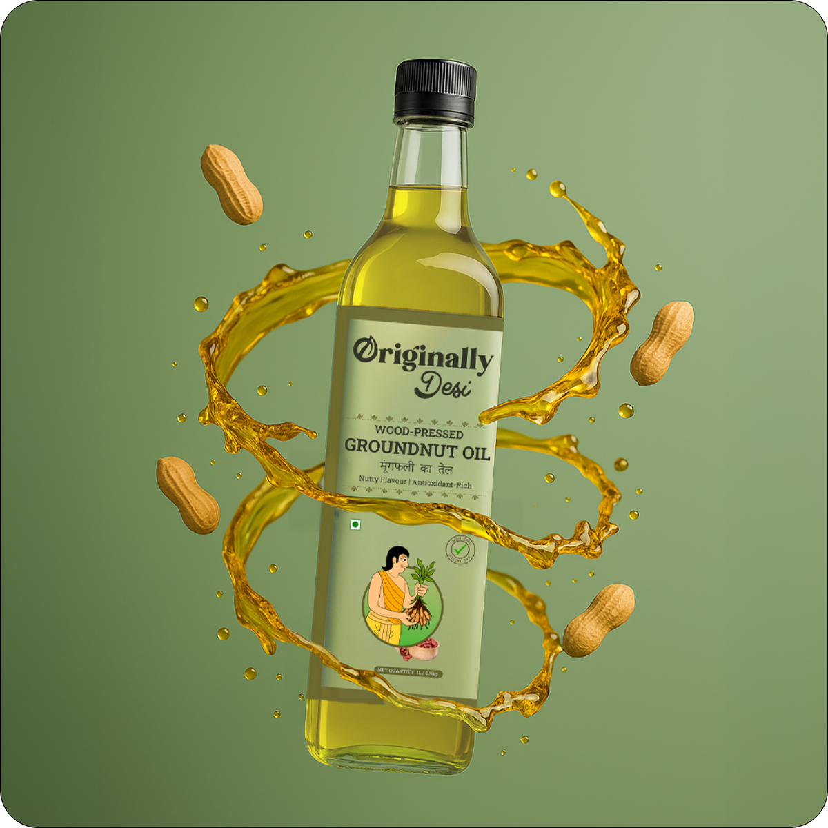 Wood-Pressed Groundnut Oil