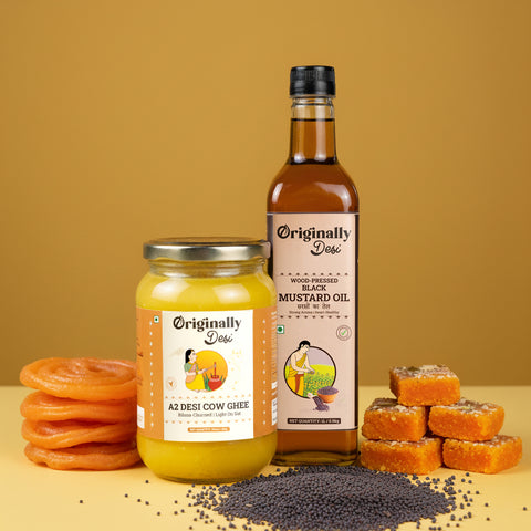A2 Desi Cow Ghee (500ml) + Black Mustard Oil (1L) Combo – Default Title
